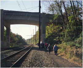 walking along amtrak
