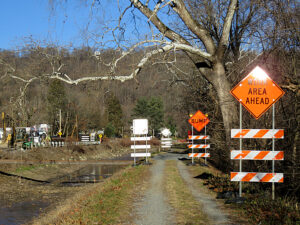 Towpath work at Route 611