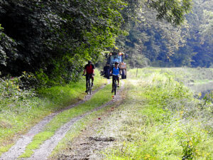 Bicycles on towpath