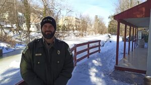 Brian Heath next to the Locktender's House