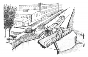 Artist Dennis Gerhart illustrates a bump bridge