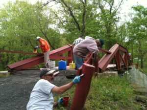 A camelback bridge receives some tlc