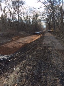 High Falls Creek Culvert clay lining underway