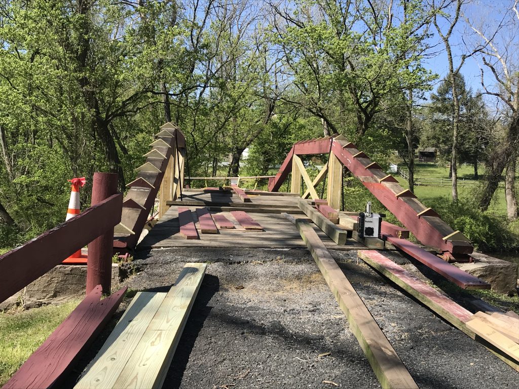 Work in progress at the Thompson-Neely Camelback Bridge