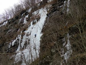 Ice Climber on Nockamixon Cliffs