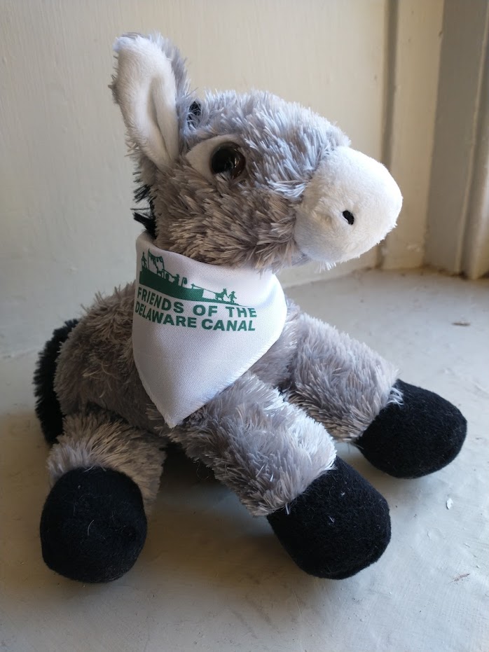 Plush mule toy with Friends of the Delaware Canal bandana