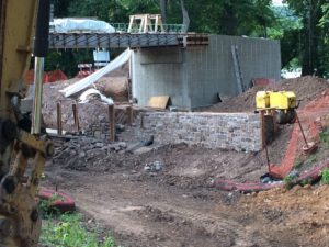 Work on all the component parts of the Redfield Bridge project is underway. 