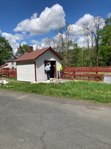 Repairs get underway at the Wicket Shanty at Ground Hog Lock