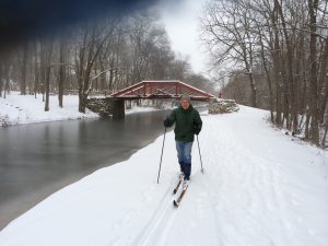 cross country skiing on the canal