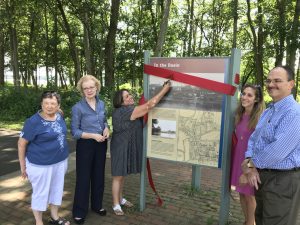 ribbon Cutting for new interpretive Canal signs in Bristol Borough